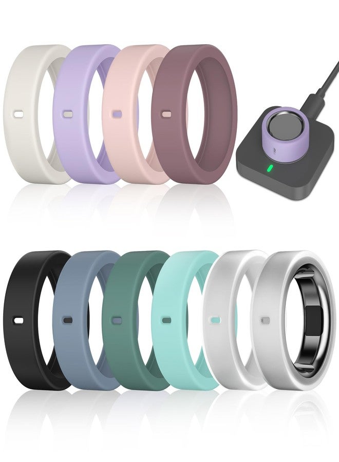 ZOOROO 10 Pack Ring Cover Compatible With Oura Gen 4/4 Ceramic, 3 Horizon/Heritage, Surport Charging On, Anti-Scratch Elastic Silicone Protector For Men Women Working Out - Image 1