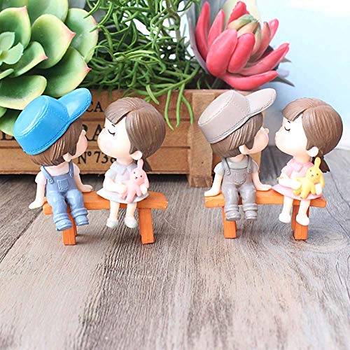Chocozone Kissing Couple on Bench Resin Showpiece Couple Miniatures Valentine Gifts for Girlfriend Boyfriend Wife Husband Valentines Gift for Her Him Valentine Day Gifts, 5 x 4 cm - Image 3