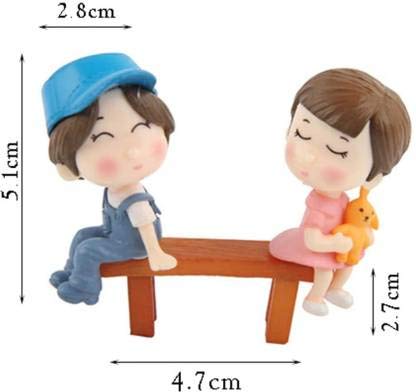 Chocozone Kissing Couple on Bench Resin Showpiece Couple Miniatures Valentine Gifts for Girlfriend Boyfriend Wife Husband Valentines Gift for Her Him Valentine Day Gifts, 5 x 4 cm - Image 5