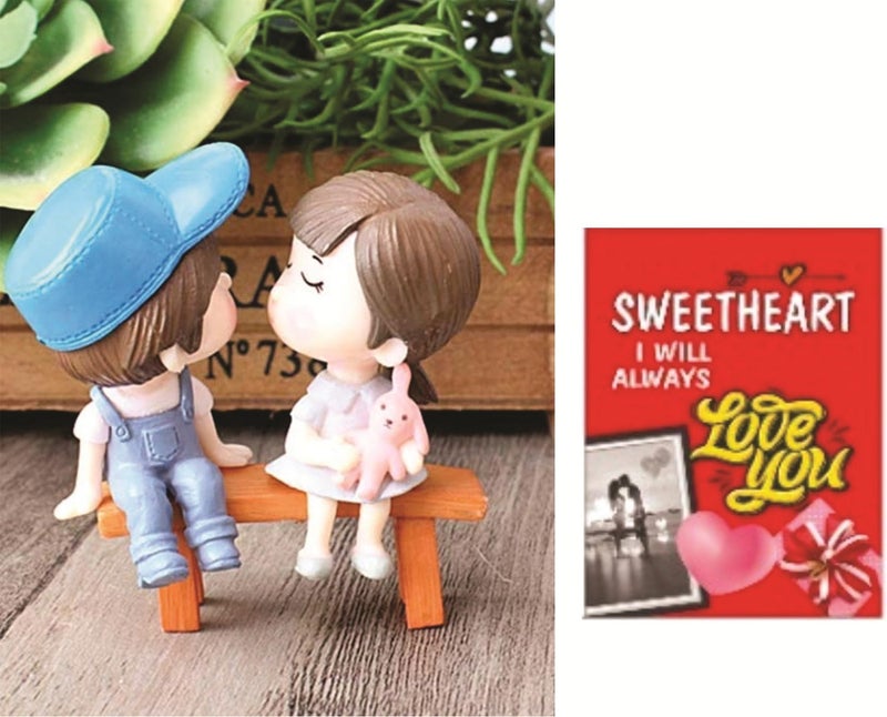 Chocozone Kissing Couple on Bench Resin Showpiece Couple Miniatures Valentine Gifts for Girlfriend Boyfriend Wife Husband Valentines Gift for Her Him Valentine Day Gifts, 5 x 4 cm - Image 4