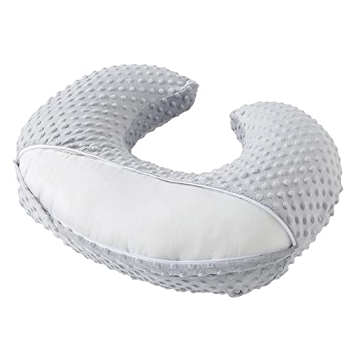 Aullar Nursing Pillow and Positioner with Cover for Breastfeeding and Bottle Feeding, Propping Baby, Tummy Time, Baby Sitting Support, Awake-Time Support (Grey, 22" x 17.7" x 5.9") - Image 3