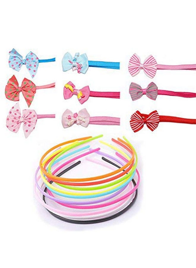 فوكس مجموعة فوك مكونة من قطعتين من عصابات الرأس المرنة متعددة الألوان والتصميم و4 قطع من عصابات الشعر البلاستيكية الأنيقة متعددة الألوان (6 مم) للأطفال - Image 1