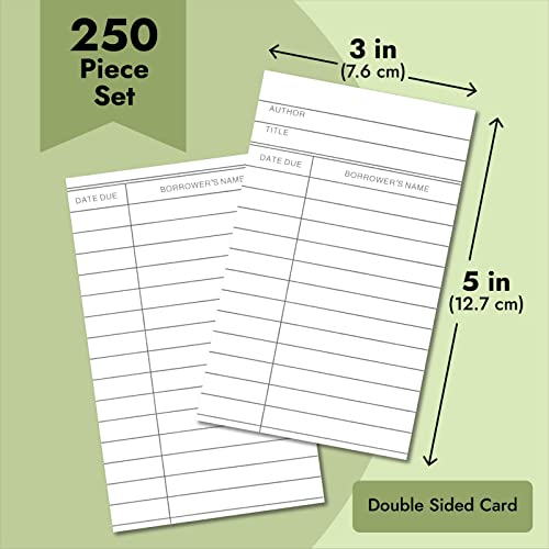 Sustainable Greetings Library Checkout Cards, Due Date Note Cards for Record Keeping (3x5 in, 250 Pack) - Image 5