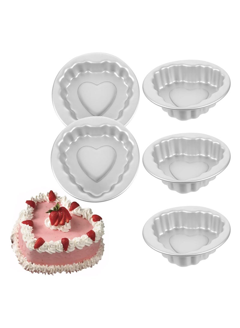 SYOSI 5pcs Cake pan, Cake Baking Mold Pudding Mold, Small Cake Mold Cake Tins for Baking Tart molds for Baking Metal Cake Tin Cake Mould Mini Tart pan Baking Molds Aluminum Alloy Caramel - Image 1