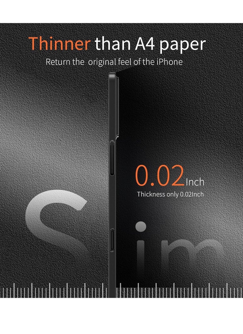 ELTRAZONE iPhone 16 Pro Max Slim Case | 0.2mm Paper-Thin Lightweight Matte Finish | PP Back Protection | Anti-Fingerprint & Yellowing | Compatible with iPhone 16 Pro Max 6.9 Inch - Black - Image 2