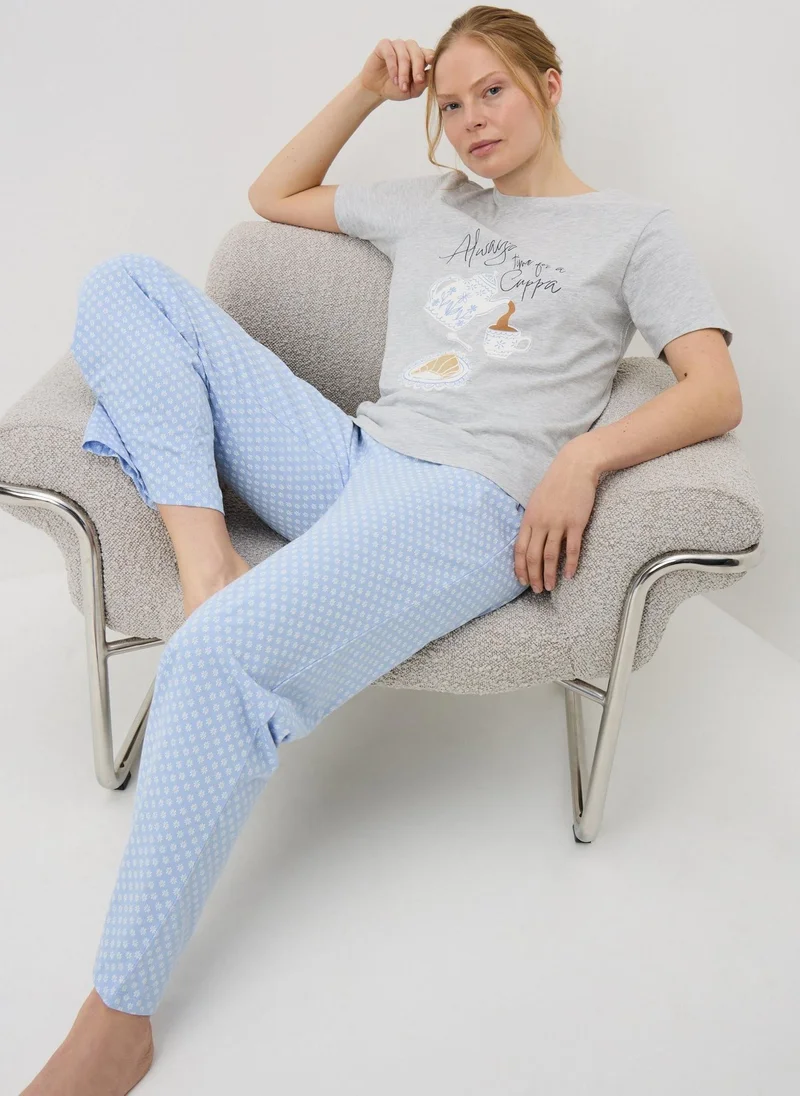 ماتلان Grey Tea Time Pyjama Set