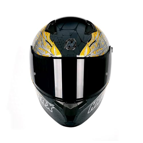 HAX Obsidian Full Face Dual Visor Adult Motorcycle Helmet for Motorbike Street Bike with Pinlock Ready DOT Approved Slayer Gold XL - Image 4