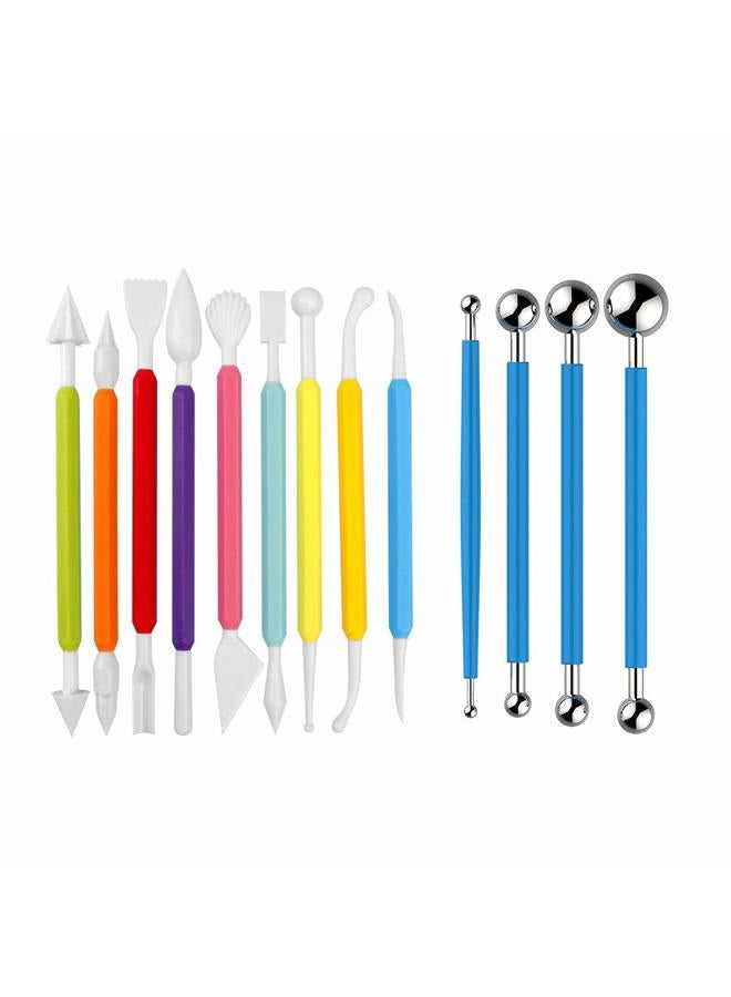 Amytalk 13PCS Fondant Tool, Cake Decorating Hand Tool, Double Head Metal Ball, Gum Paste Modeling Tools - Image 1