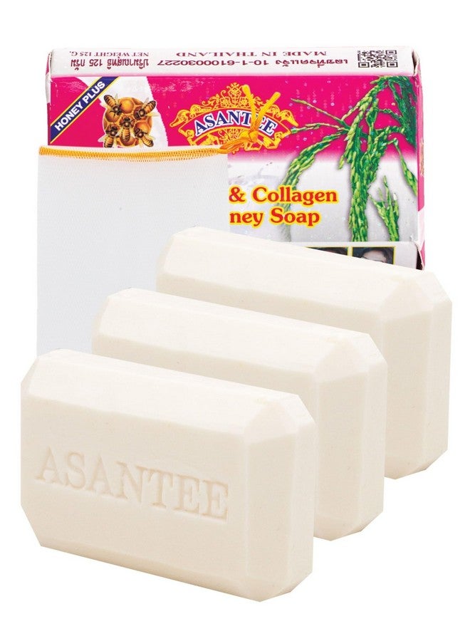 Asantee Rice Milk With Collagen And Honey Body Soap 125 G. (Pack Of 3) - Image 1