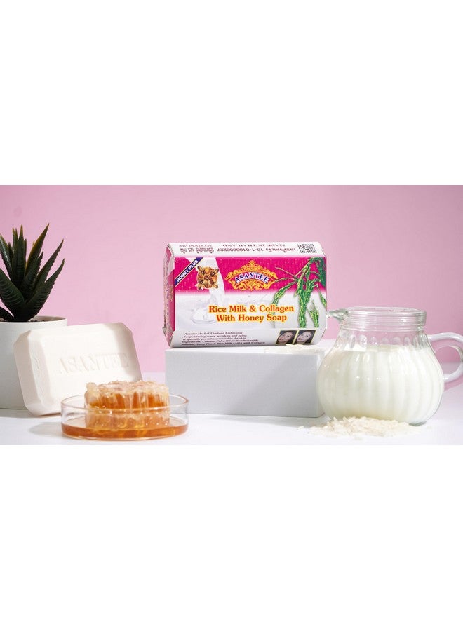 Asantee Rice Milk With Collagen And Honey Body Soap 125 G. (Pack Of 3) - Image 2