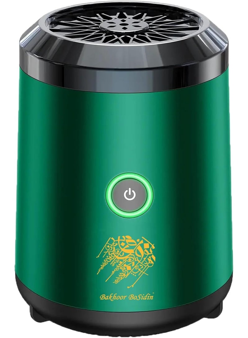 ACLIX Portable Mini Incense Burner | Rechargeable USB Electric Bakhoor & Oud Diffuser | Arabic Incense Holder Mubkhar for Home, Office, Travel & Car Aromatherapy (Green) - Image 1