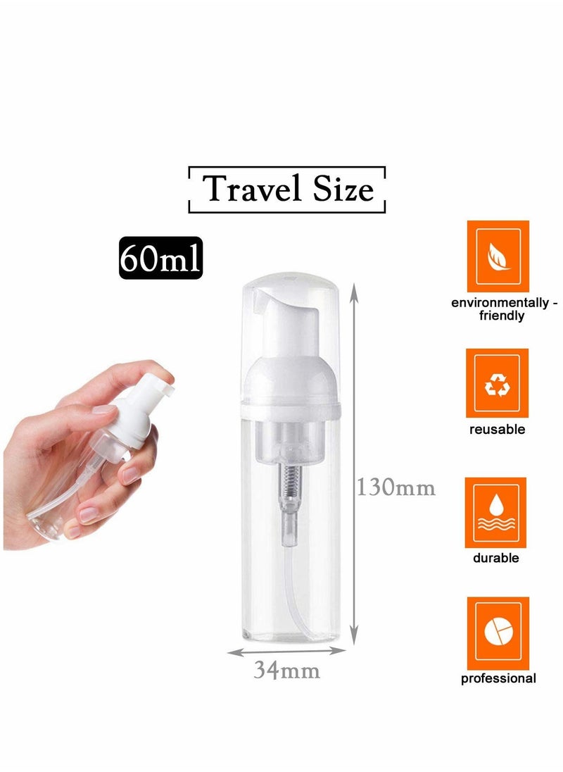 Generic - Pump Bottle Dispenser x6 60ml Pump Dispenser Bottle - Ideal for Decanting Shampoos, Sun Creams, Gels etc Travel Bottles 60ml Refillable Empty Plastic Bottles - Image 1