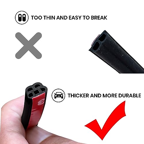 FengleAuto Car Door Seal Strip Double Layer Universal Self Adhesive Auto Door Seal Strip Soundproofing Weather Stripping for Car Door Tailgate (32.8 Feet) - Image 3