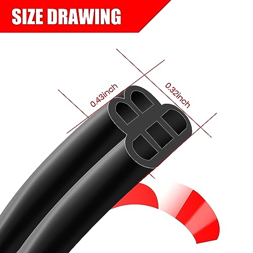 FengleAuto Car Door Seal Strip Double Layer Universal Self Adhesive Auto Door Seal Strip Soundproofing Weather Stripping for Car Door Tailgate (32.8 Feet) - Image 2