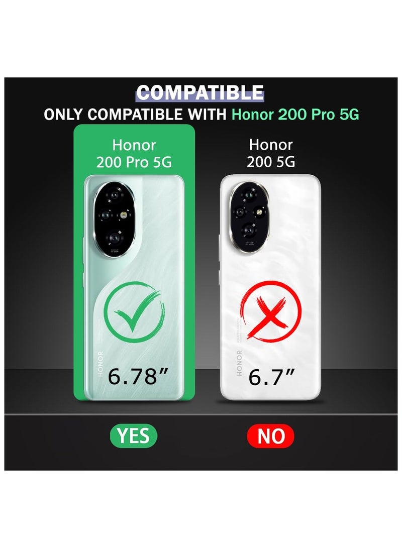 Honor 200 Pro 5G Clear Hard PC Back Cover Case with Shockproof Premium TPU Black Border 360 Degree Impact Resistant Camera lens Protection Transparent Cover For Honor 200 Pro 5G  - Image 2