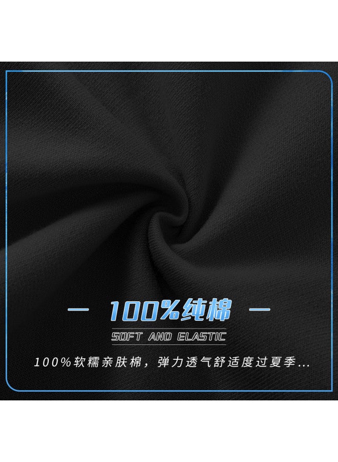 Jeanswest شورتات صيفية للأولاد من القطن الخفيف مريحة للجري رياضية بطول 5 نقاط بطباعة عصرية صينية شورتات متوسطة الطول - Image 3