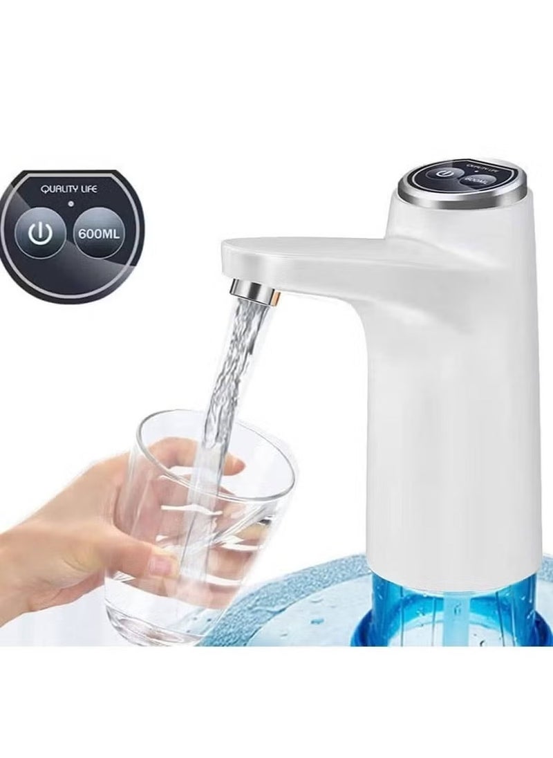 JAJEEK Water Dispenser Pump for 5 Gallon Bottle – USB Charging, Automatic Off Button, Universal Fit – Easy to Use, White  - Image 3