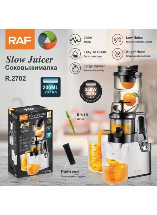 RAF R.2702 200ml Juicer Squeezer Electric Orange Slow Juicer with Powerful Extractor 80mm Big Mouth - Image 4