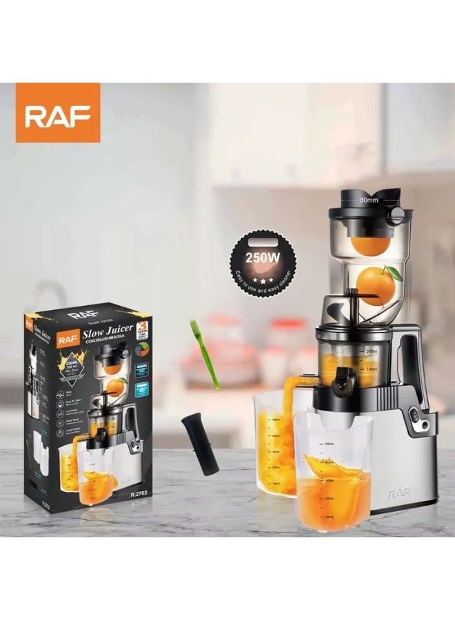 RAF R.2702 200ml Juicer Squeezer Electric Orange Slow Juicer with Powerful Extractor 80mm Big Mouth - Image 2