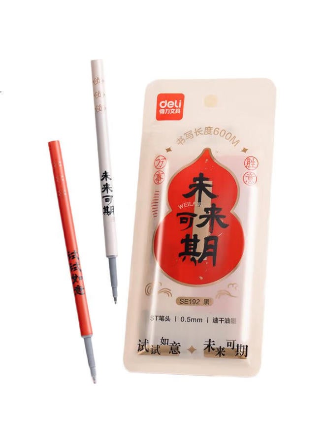 Deli (Deli) Future Prospects 0.5Mm Quick-Drying Push Neutral Pen Refill St Pen Head Student Practice Pen Exam Pen Pen Refill Black 10Pcs/Box Se192 - Image 3