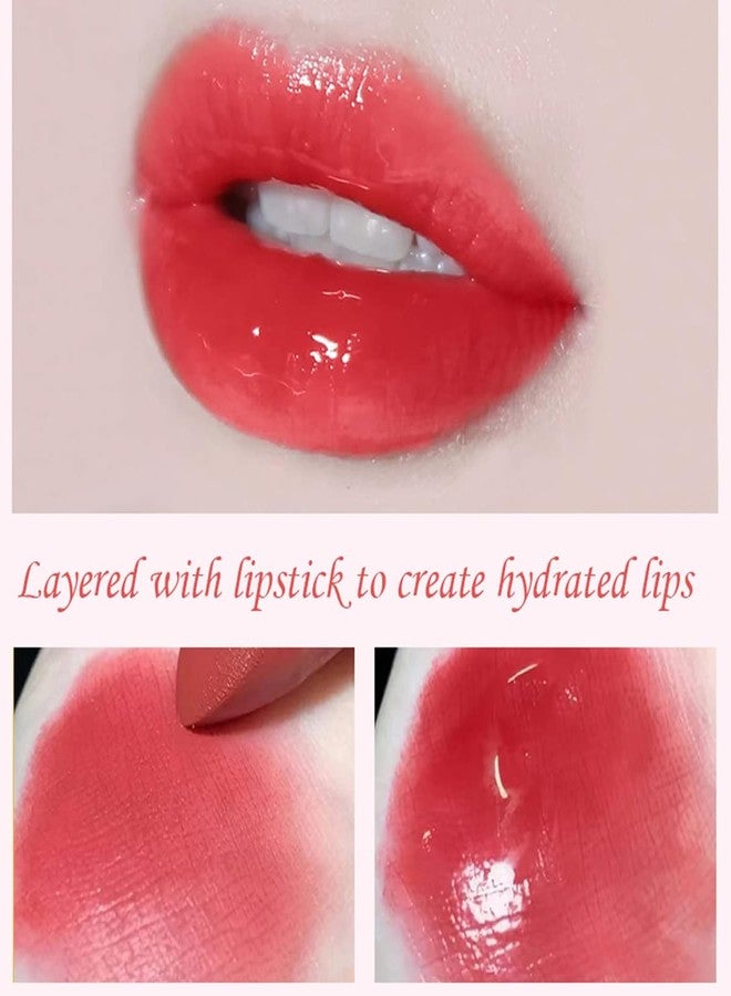 Dulele 4PCS Fruit Flavoured Lip Oil Set, Moisturizing Plumping Lip Glow Oil, No-Sticky Lip Gloss Lip Balm, Hydrating Nourishing Lip Care for Women/Peach/Strawberry (Pink, 1) - Image 5