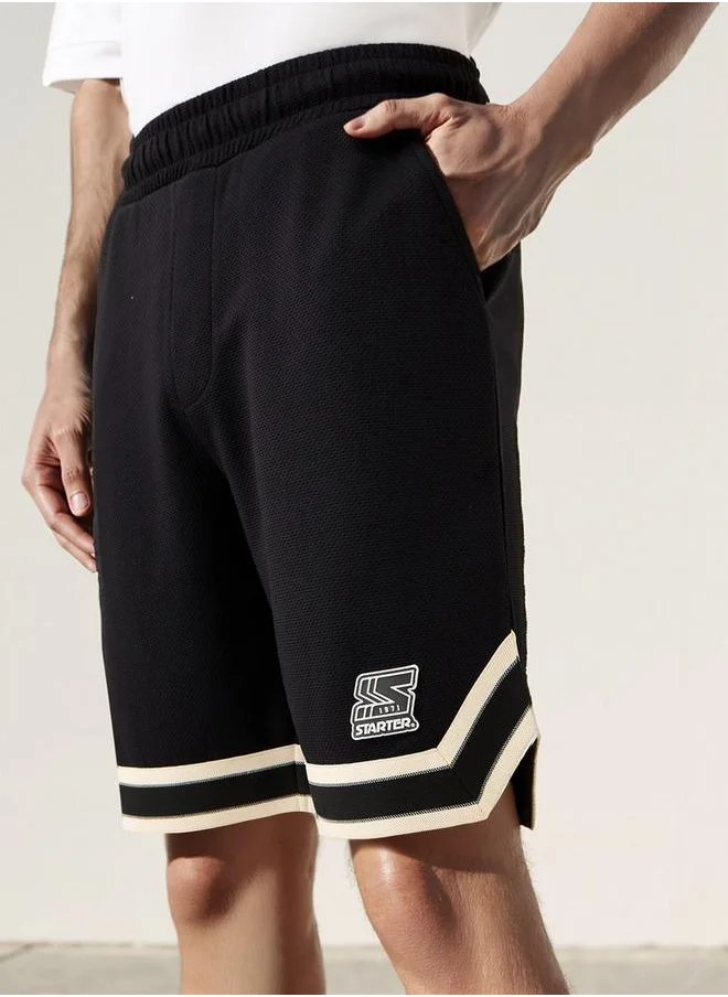 STARTER Contrast Detail Flexi Waist Shorts with Pockets