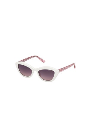 GUESS FULL RIM GIRLS ASYMMETRICAL BEIGE INJECTED SUNGLASSES