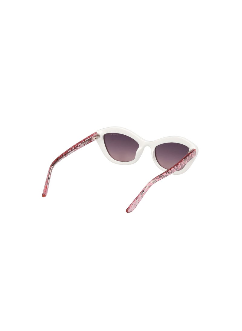 GUESS FULL RIM GIRLS ASYMMETRICAL BEIGE INJECTED SUNGLASSES - Image 5