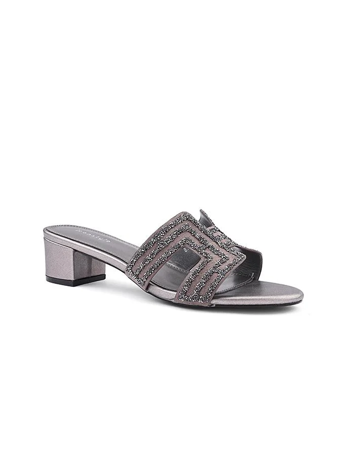 Embellished Strappy Heeled Mules