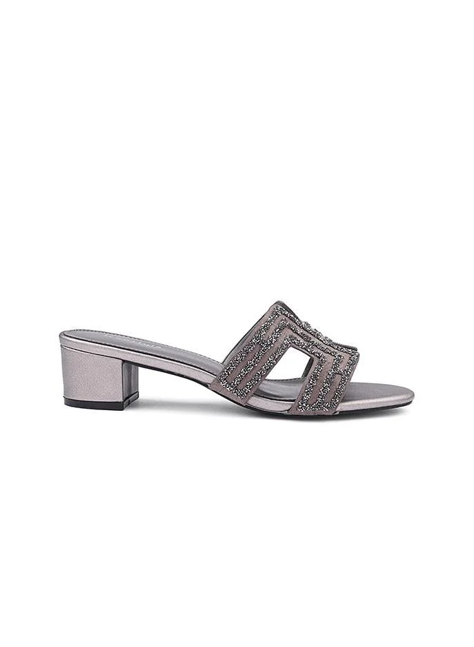 Embellished Strappy Heeled Mules