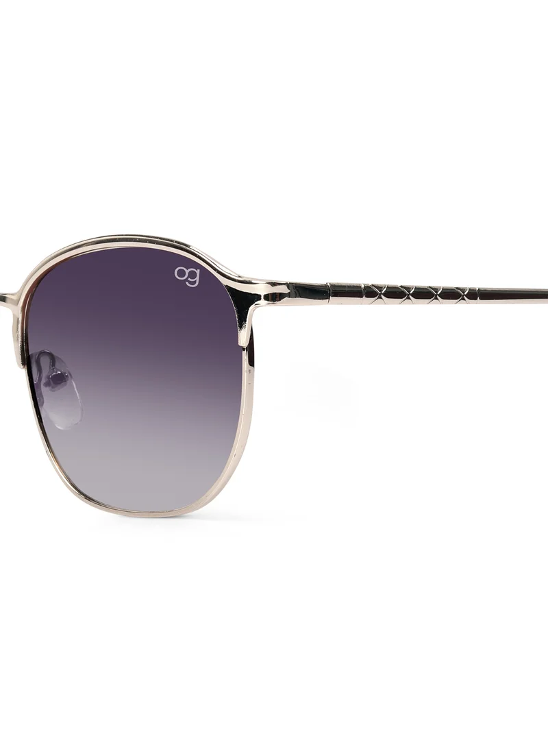 Woggles UV- Protected  Golden Clubmaster Sunglasses