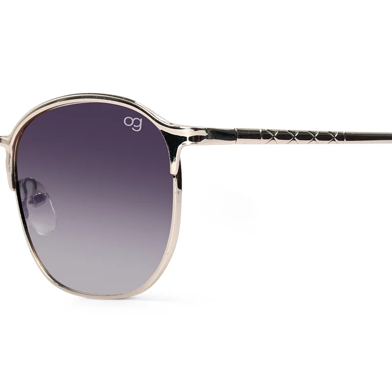 Woggles UV- Protected  Golden Clubmaster Sunglasses