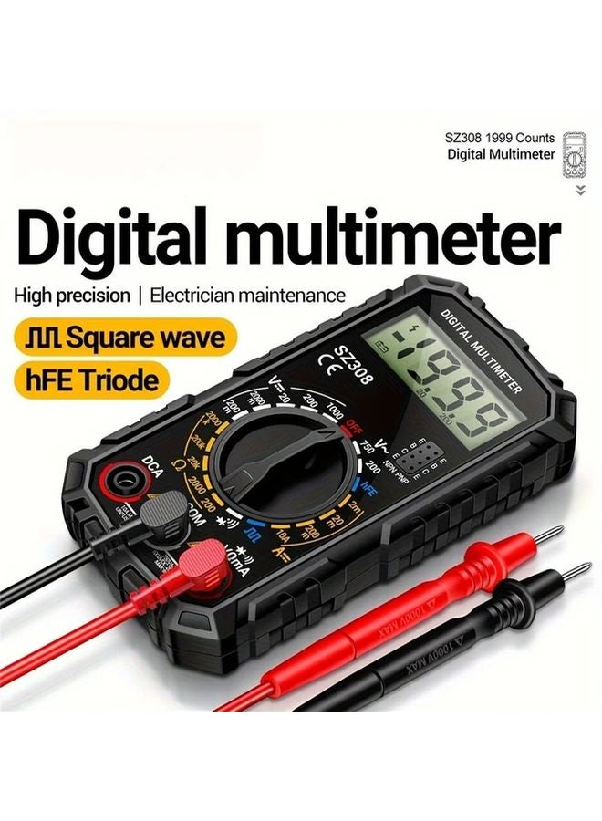 Black Digital Multimeter AC DC Voltage Current Tester Auto Electrician Tool - Image 2