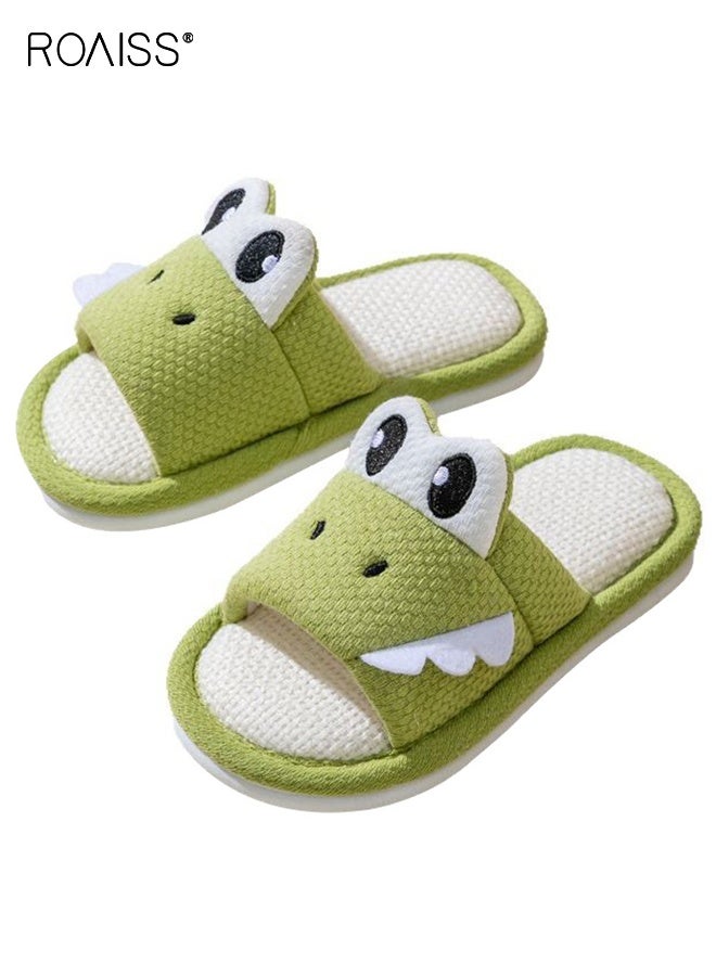 رويس شباشب سهلة الارتداء للجنسين برسومات كرتونية لطيفة، متينة ومقاومة للانزلاق، مريحة للارتداء داخل المنزل وخارجه، خفيفة الوزن وسهلة التنظيف، لون أخضر - Image 1