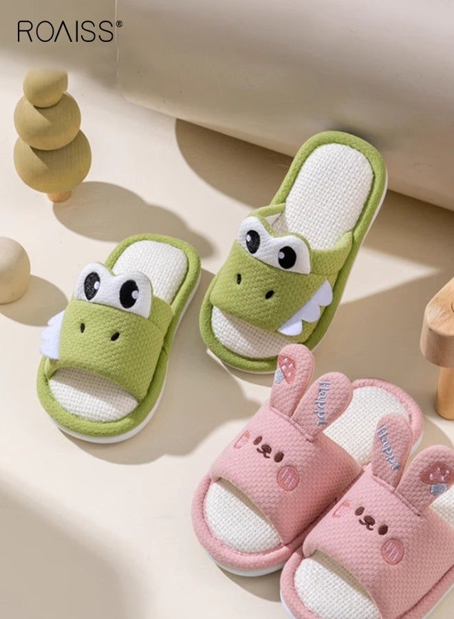 رويس شباشب سهلة الارتداء للجنسين برسومات كرتونية لطيفة، متينة ومقاومة للانزلاق، مريحة للارتداء داخل المنزل وخارجه، خفيفة الوزن وسهلة التنظيف، لون أخضر - Image 2