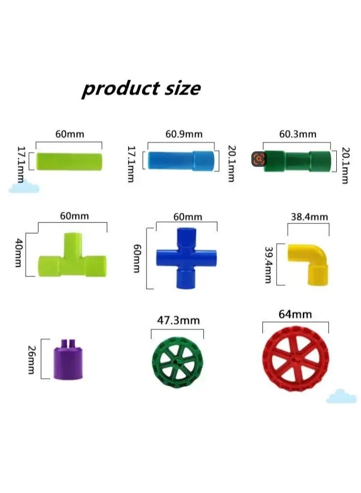 Children's Pipeline Construction Blocks Pipe building blocks 72 [storage box]] Pipe building blocks 72 [storage box]] - Image 4