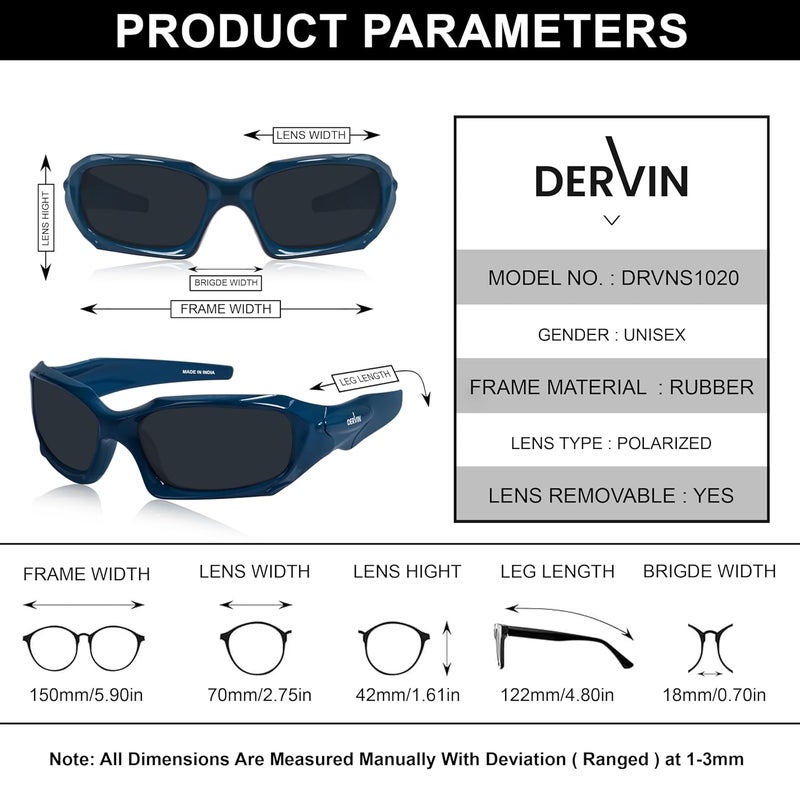 Dervin UV Protected Polarized Sports Sunglasses for Men & Women Driving Cycling Fishing Cricket Sunglasses - Image 5