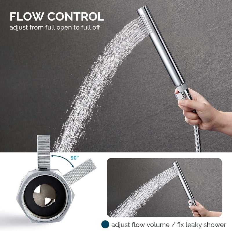 Angle Simple Shower Flow Water Valve, Brass Shut Off Valve for Hand Shower, RV Hose Flow Restrictor, Chrome - Image 4