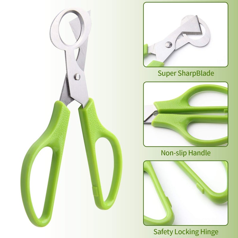 Calary 3Pcs Quail Egg Cutter Scissors Kitchen Egg Shears Tool (Green) - Image 4