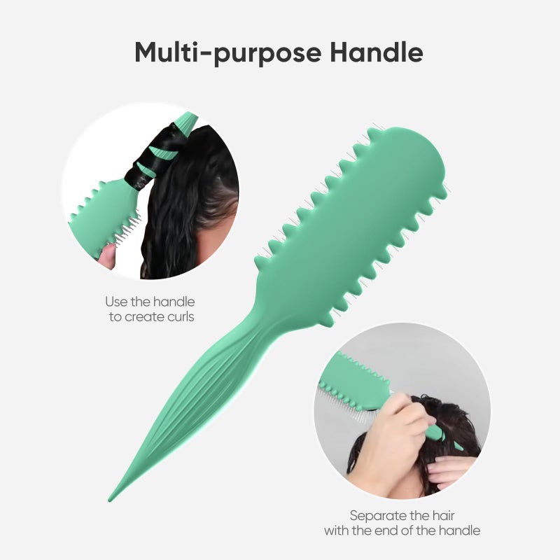 AM 8:00 AM8:00 Curl Defining Brush,9Rows Premium Styling Hairbrush for Curly Hair, Enhances Curls Definition & Separation, (Green) - Image 4