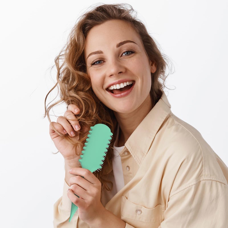 AM 8:00 AM8:00 Curl Defining Brush,9Rows Premium Styling Hairbrush for Curly Hair, Enhances Curls Definition & Separation, (Green) - Image 5