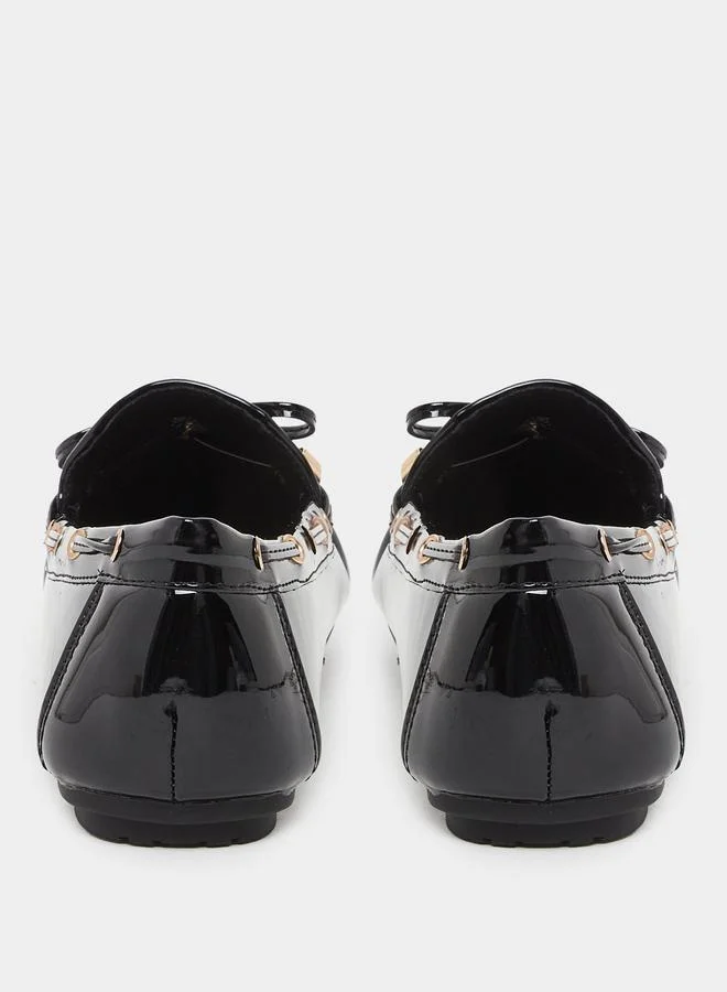 Styli Styli Women Black Patent Leather Look Loafers