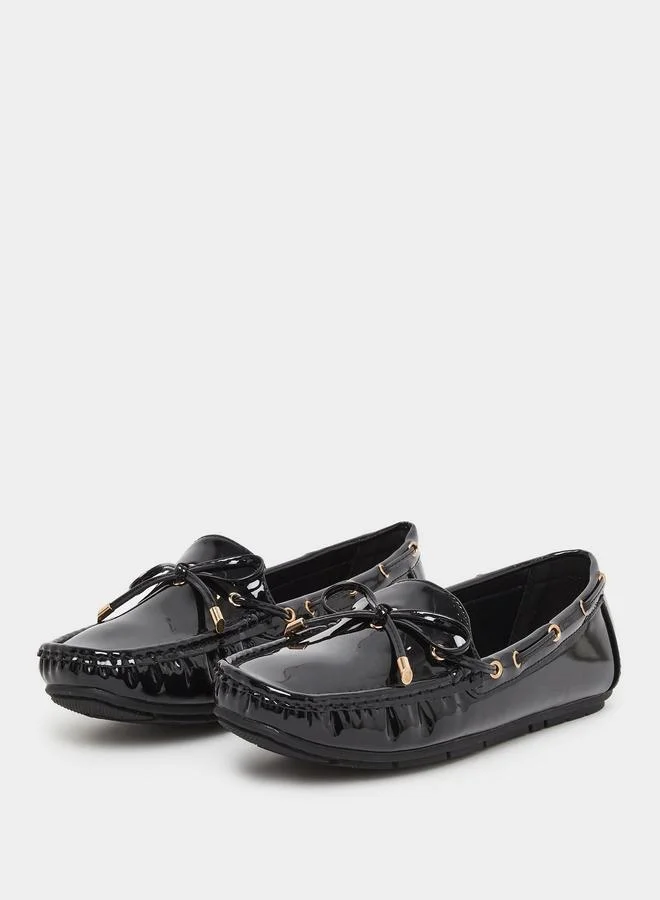 Styli Styli Women Black Patent Leather Look Loafers