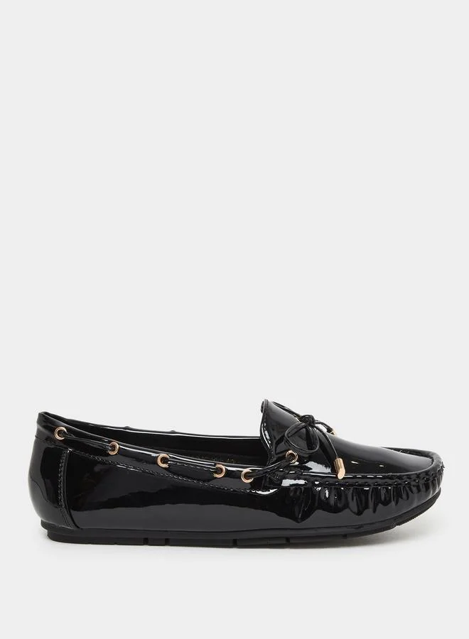 Styli Styli Women Black Patent Leather Look Loafers