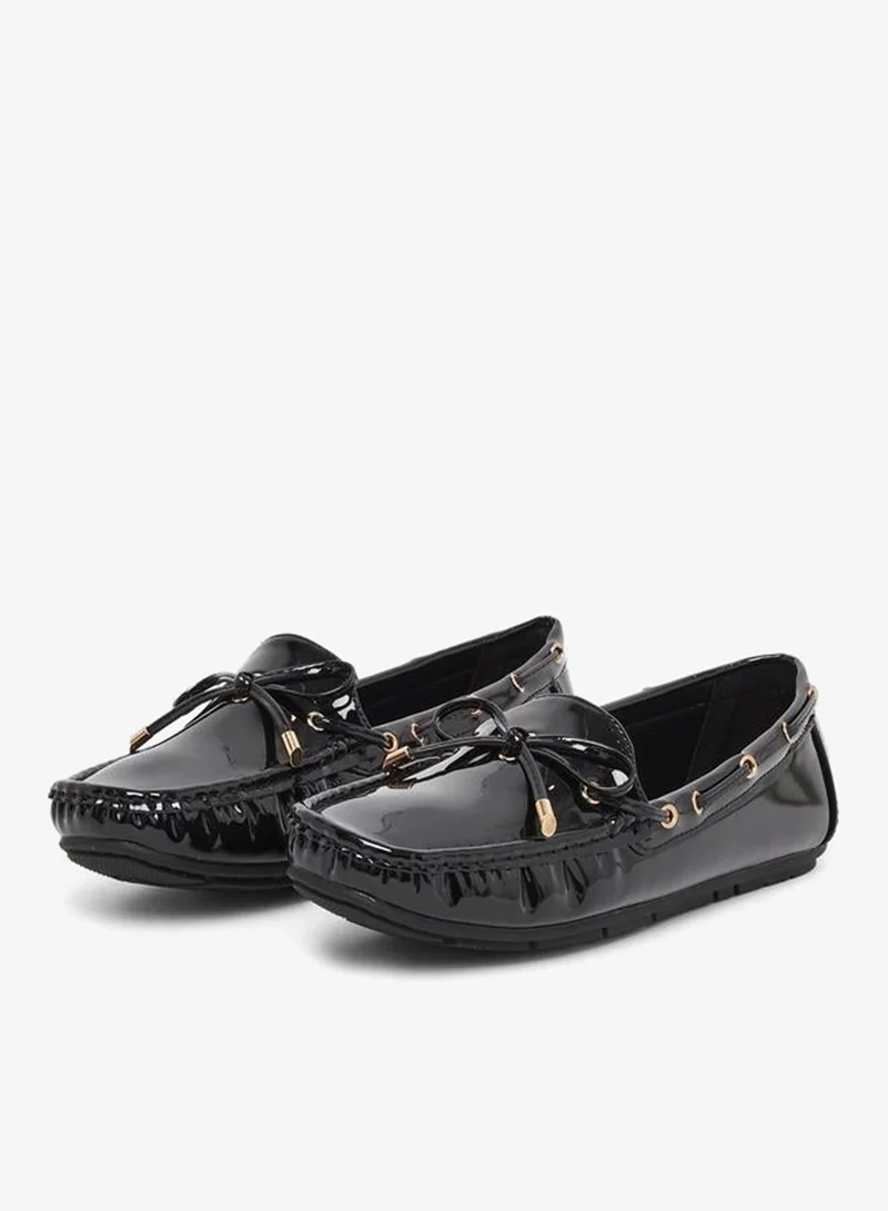 Styli Styli Women Black Patent Leather Look Loafers