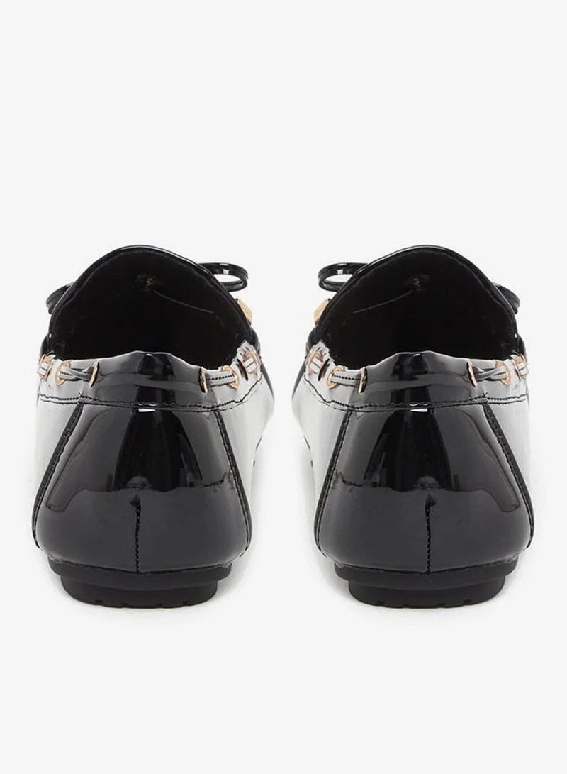 Styli  Styli Women Black Patent Leather Look Loafers for Women | Best Price UAE