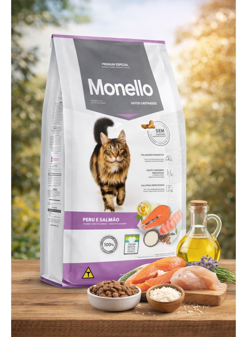 Adult Sterilized Cat Food – Turkey & Salmon – Premium Special Formula – Weight Control & Urinary Health – 1 kg