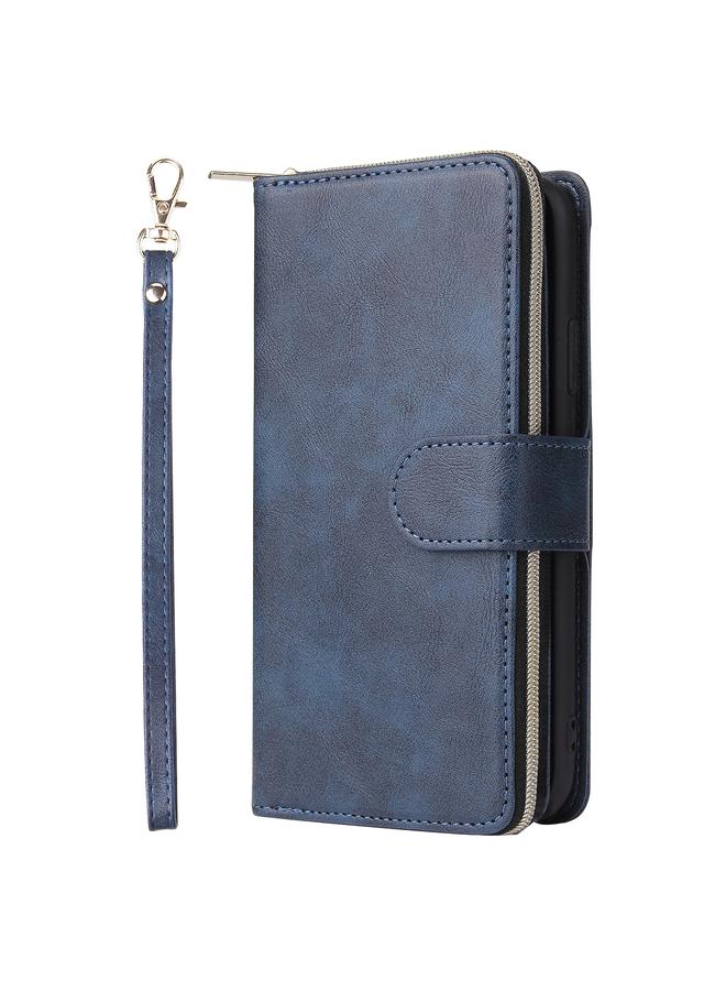 اس-توب جراب لهاتف iPhone 11 Pro، حقيبة محفظة بسحاب، جراب جلدي PU قلاب أفقي مع حامل و9 فتحات للبطاقات ومحفظة وحبل وإطار صورة - Image 2