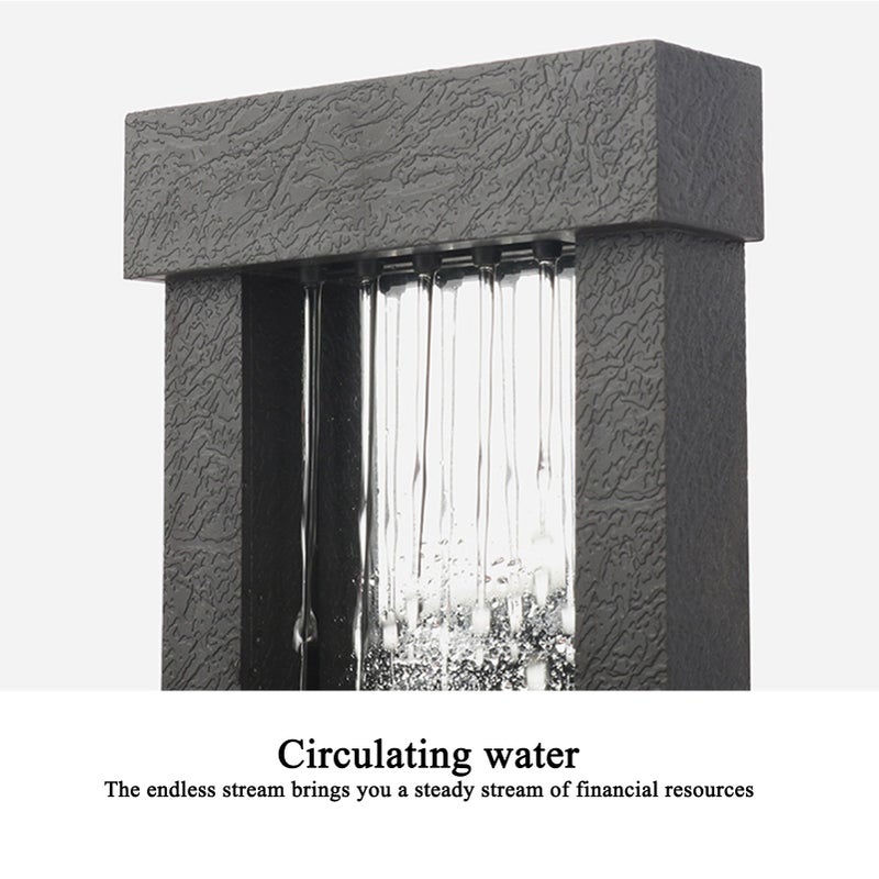USB LED Indoor Water Fountain Lighted Waterfall Tabletop Fountain with Stones for Office Home Decor - Image 2