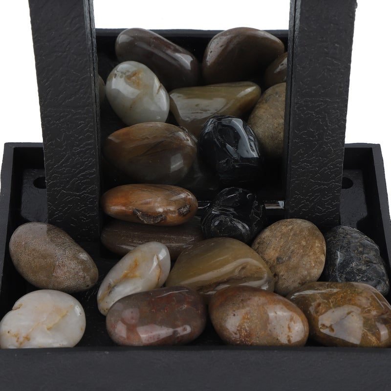 USB LED Indoor Water Fountain Lighted Waterfall Tabletop Fountain with Stones for Office Home Decor - Image 3